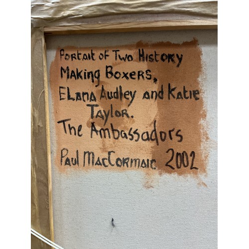 160 - PAUL MACCORMAIC 
'The Ambassadors' 
Portrait of Katie Taylor and Alanna Audley-Murphy
after Holbien'... 