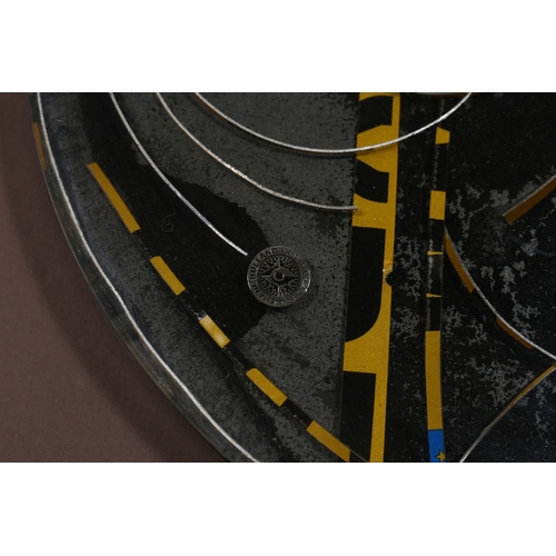 24 - SHANE HOLLAND
'Leaving'
Shredded reg. plates on resin board 
Signed, titled and dated lower right in... 