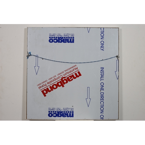 24 - SHANE HOLLAND
'Leaving'
Shredded reg. plates on resin board 
Signed, titled and dated lower right in... 
