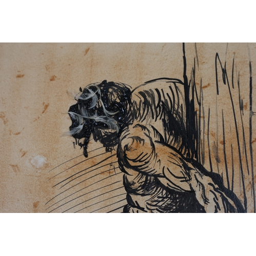 5 - PAUL MACCORMAIC 
'The Return of Tar and feathering'
Based on Titian's San Sebastian
Indian Ink drawi... 