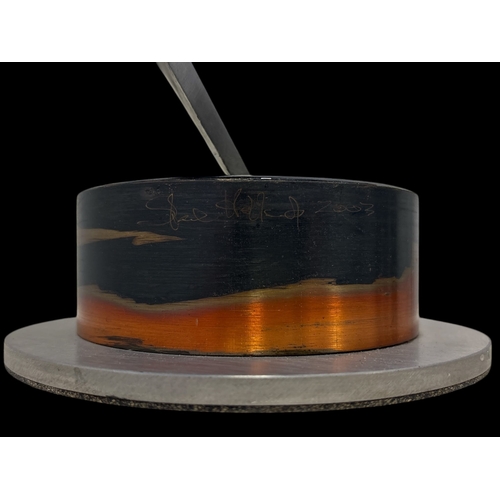 57 - SHANE HOLLAND 
'Steel Angels' 
Sculpture
Steel, copper and resin 
Signed & dated
60cm (h) x 15cm (d)
