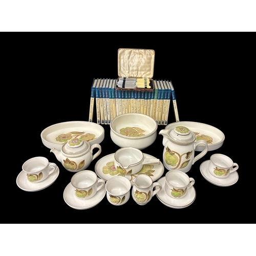 520 - A MISCELLANEOUS COLLECTION comprising a vintage seventeen piece Denby Pottery set in the Troubadour ... 
