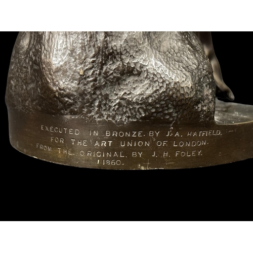444 - after JOHN HENRY FOLEY
'Youth at the Stream'
Patinated bronze 
Inscribed to base 'Executed in bronze... 