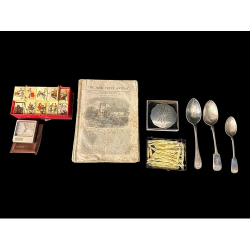 499 - A COLLECTION OF STERLING SILVER AND MISCELLANEOUS ITEMS to include four sterling silver cased pocket... 