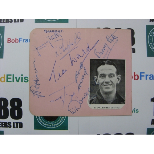 101 - BARNSLEY, 1952/1953, an autograph book album page from the season, 9 signatures - Lol Chappell, Barr... 