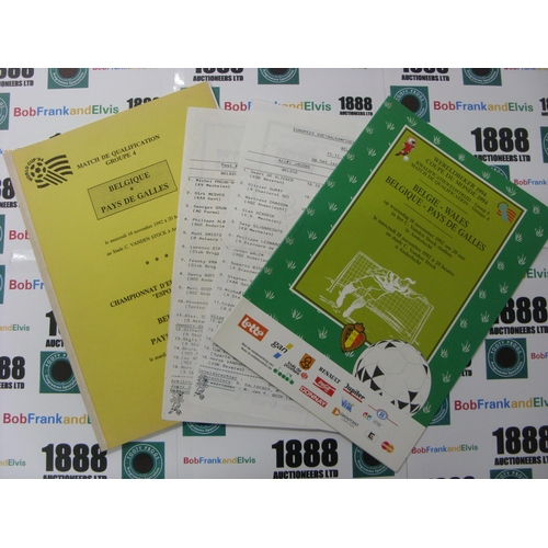 105 - BELGIUM, 1992, a selection of 3 football items relating to the fixture versus Wales, played on 18/11... 