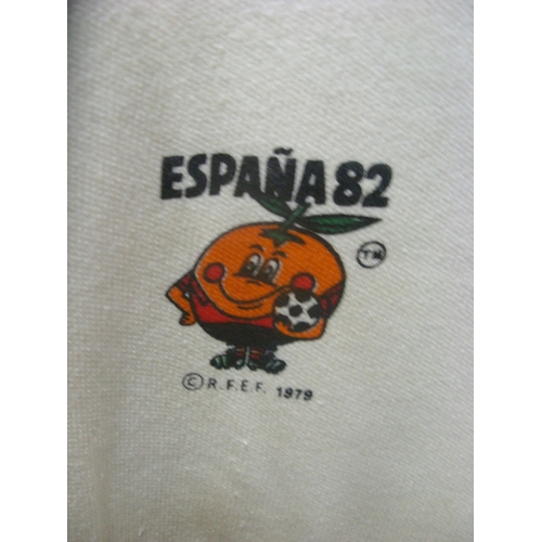 1589 - WORLD CUP, 1982, a retro cream jumper, with printed World Cup 1982 logo to front, estimated small si... 