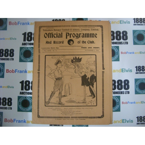 1666 - TOTTENHAM HOTSPUR, 1924/1925, a football programme from the fixture versus Aston Villa, played on 01... 