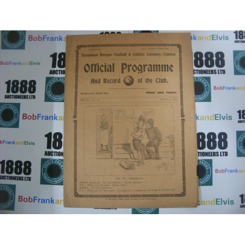 1667 - TOTTENHAM HOTSPUR, 1913/1914, a football programme from the fixture versus Aston Villa, played on 18... 