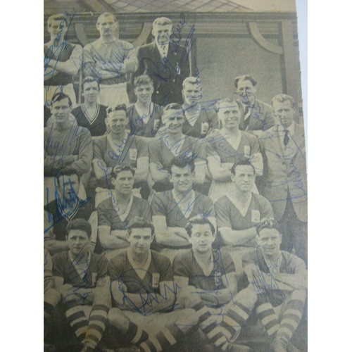 49 - ASTON VILLA, BIRMINGHAM CITY & WEST BROMWICH ALBION, 1956/1957, a autographed team group picture of ... 