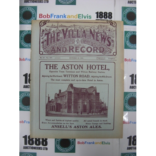 135 - ASTON VILLA RESERVES, 1923/1924, a football programme from the game versus West Bromwich Albion Rese... 