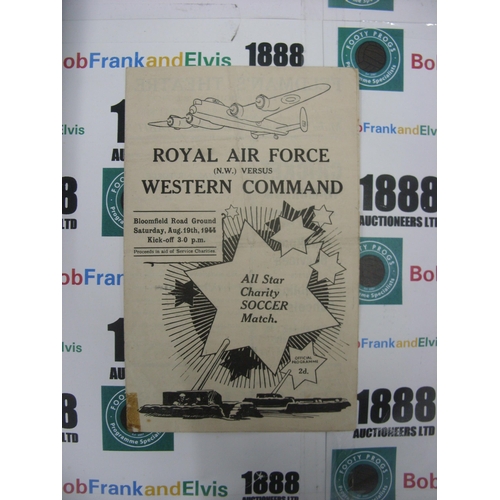 140 - AT BLACKPOOL, 1944/1945, a football programme from the fixture Royal Air Force North West v Western ... 