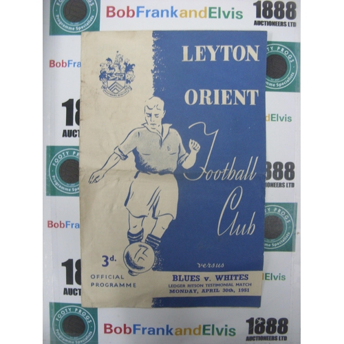 143 - AT LEYTON ORIENT, 1950/1951, a football programme from the fixture versus Blues v Whites, played on ... 