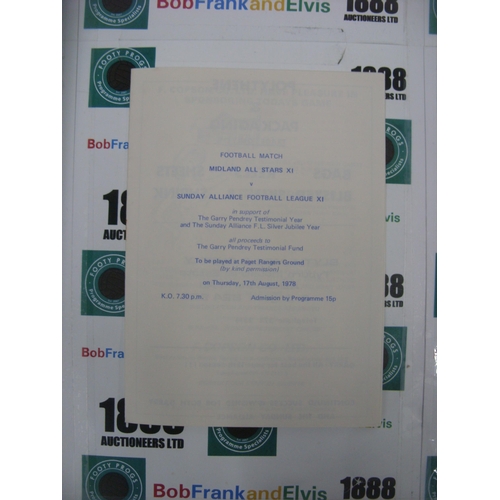 144 - AT PAGET RANGERS, 1978/1979, a football programme from the game Midland All Stars XI versus Sunday A... 