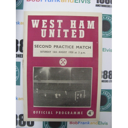 155 - AT WEST HAM UNITED, 1958/1959, a football programme from the fixture versus Club Colours v Whites, p... 