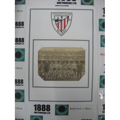 158 - ATLETICO MADRID, 1957/1958, 14cm x 10cm, Autographed Team Group, signed by 11 to include - Carmelo, ... 