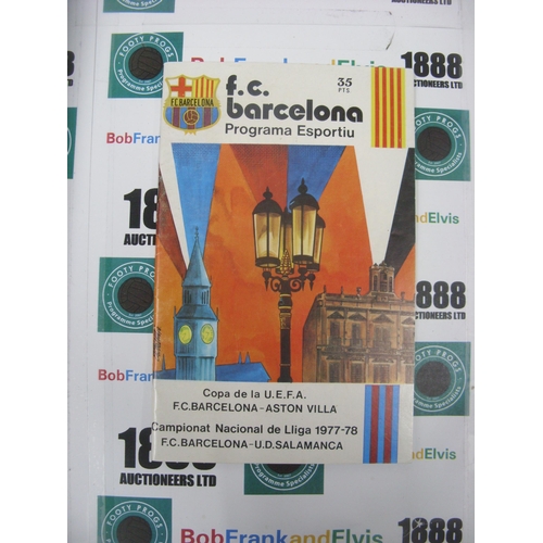 166 - BARCELONA, 1977/1978, a football programme from the game versus Aston Villa, played on 15/03/1978 in... 