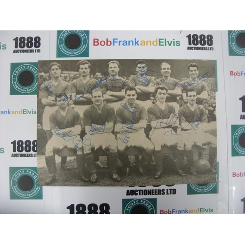 169 - BARNSLEY, 1956/1957, an autographed magazine team group picture, 11 signatures (21x15cm) - J Short, ... 