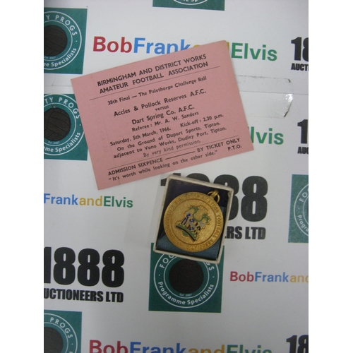 180 - BIRMINGHAM AND DISTRICT WORKS AMATEUR FA, 1966, The Palethorpe Challenge Ball 38th Final - 05/03/196... 