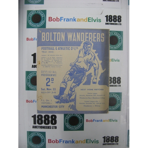 244 - BOLTON WANDERERS, 1947/1948, a football programme from the game versus Manchester City, played on 22... 