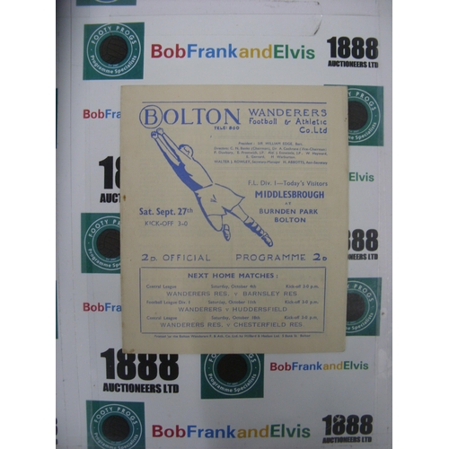 245 - BOLTON WANDERERS, 1947/1948, a football programme from the game versus Middlesbrough, played on 27/0... 