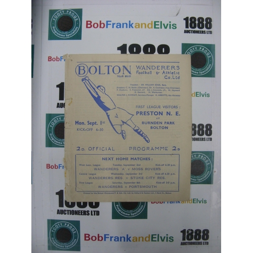 246 - BOLTON WANDERERS, 1947/1948, a football programme from the game versus Preston North End, played on ... 