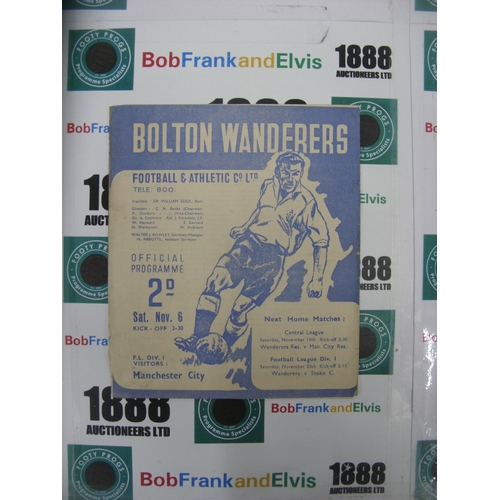 253 - BOLTON WANDERERS, 1948/1949, a football programme from the game versus Manchester City, played on 06... 