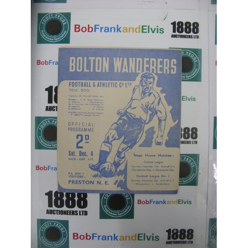 256 - BOLTON WANDERERS, 1948/1949, a football programme from the game versus Preston North End, played on ... 