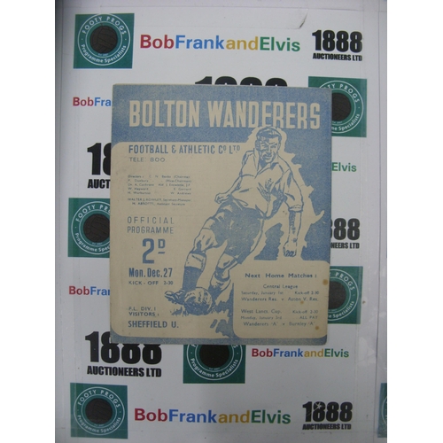 257 - BOLTON WANDERERS, 1948/1949, a football programme from the game versus Sheffield United, played on 2... 