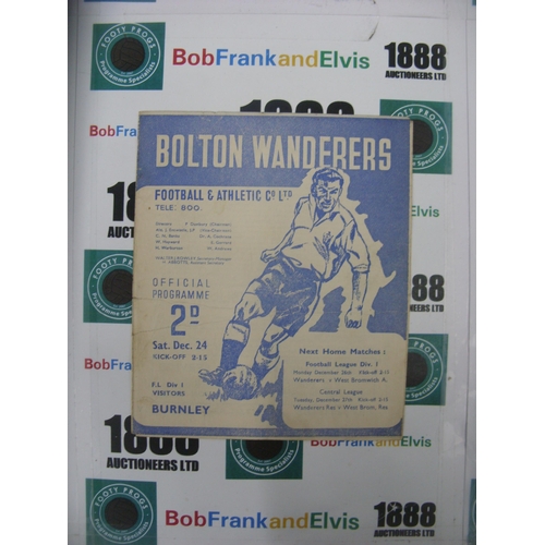 259 - BOLTON WANDERERS, 1949/1950, a football programme from the game versus Burnley, played on 24/12/1949... 
