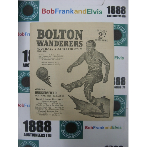267 - BOLTON WANDERERS, 1950/1951, a football programme from the game versus Huddersfield Town, played on ... 