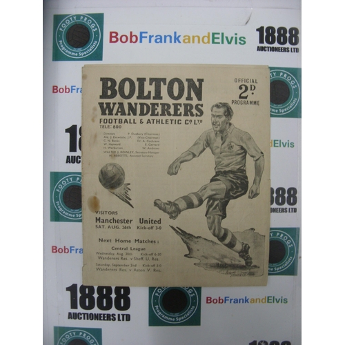 268 - BOLTON WANDERERS, 1950/1951, a football programme from the game versus Manchester United, played on ... 