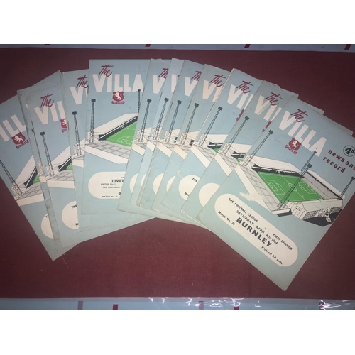 114 - ASTON VILLA, 1963-1965, 15 different home football programmes from the period (generally good condit... 