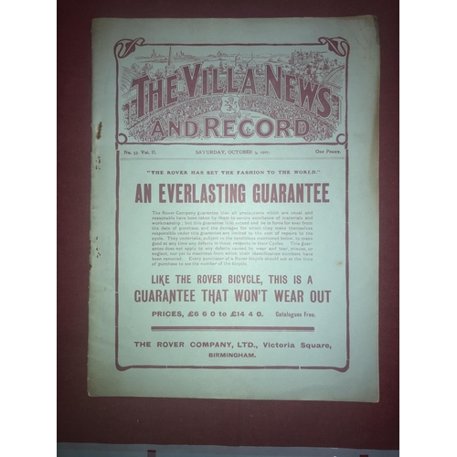 126 - ASTON VILLA RESERVES, 1907/1908, a football programme from the fixture versus West Bromwich Albion R... 