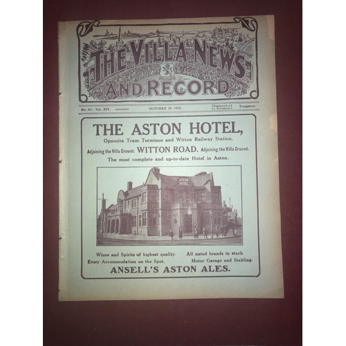 129 - ASTON VILLA RESERVES, 1923/1924, a football programme from the game versus West Bromwich Albion Rese... 