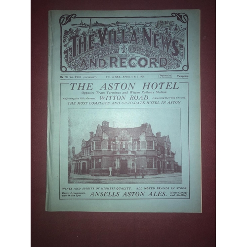 130 - ASTON VILLA RESERVES, 1927/1928, a football programme from the fixture versus Manchester United Rese... 