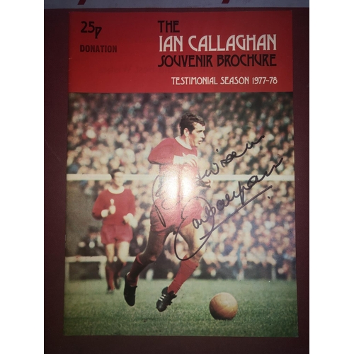 160 - AUTOGRAPHED FOOTBALL BROCHURE, 1977/1978, Ian Callaghan Testimonial Brochure - Signed on front cover... 