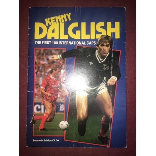 166 - AUTOGRAPHED FOOTBALL BROCHURE, 1985/1986, Kenny Dalglish 100 Scotland caps Souvenir Brochure - Signe... 