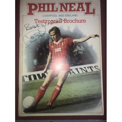 167 - AUTOGRAPHED FOOTBALL BROCHURE, 1985/1986, Phil Neal Testimonial Brochure - Signed on front cover by ... 