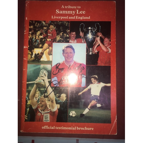 169 - AUTOGRAPHED FOOTBALL BROCHURE, 1985/1986, Sammy Lee Testimonial Brochure - Signed on front cover by ... 