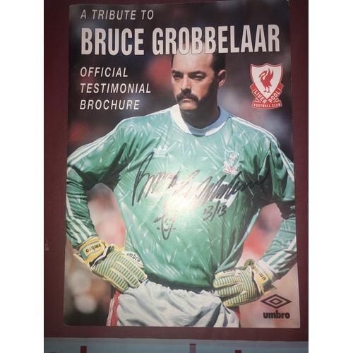 170 - AUTOGRAPHED FOOTBALL BROCHURE, 1992/1993, Bruce Grobbelaar Testimonial Brochure - Signed on front co... 