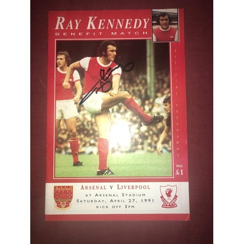 174 - AUTOGRAPHED FOOTBALL PROGRAMME, 33355, Aresenal v Liverpool [Ray Kennedy Benefit] - Signed on front ... 