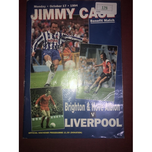 176 - AUTOGRAPHED FOOTBALL PROGRAMME, 34624, Brighton and Hove Albion v Liverpool [Jimmy Case Benefit Matc... 