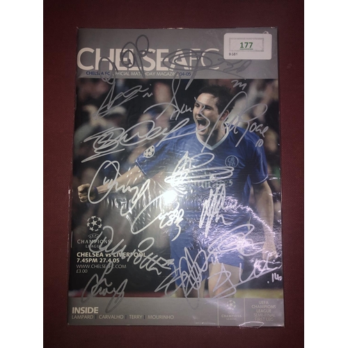 177 - AUTOGRAPHED FOOTBALL PROGRAMME, 38469, Chelsea v Liverpool [UEFA Champions League] - Signed on front... 