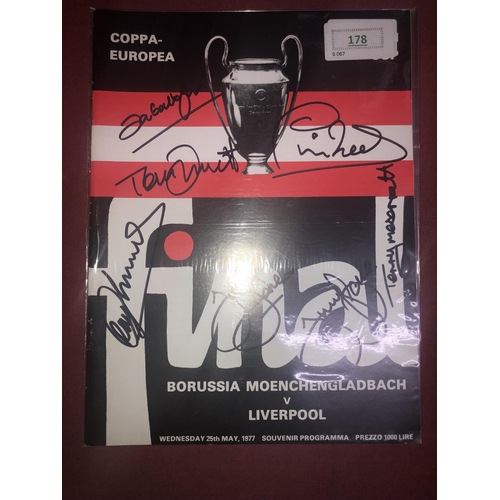 178 - AUTOGRAPHED FOOTBALL PROGRAMME, 28270, European Cup Final, Liverpool v Borussia Moenchengladbach [In... 