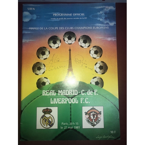 180 - AUTOGRAPHED FOOTBALL PROGRAMME, 29733, European Cup Final, Real Madrid v Liverpool [In Paris] - Sign... 