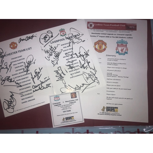 201 - AUTOGRAPHED FOOTBALL PROGRAMME, 39663, Liverpool Legends v Manchester United Legends - Charity game ... 