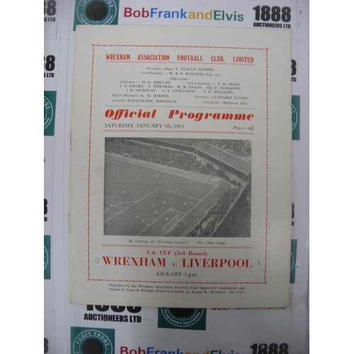 2026 - WREXHAM, 1962/1963, a football programme from the fixture versus Liverpool [FA Cup], played on 05/01... 