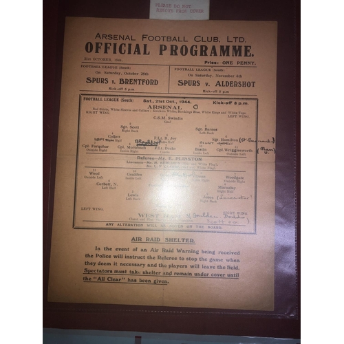 24 - ARSENAL, 1944/1945, a football programme from the fixture versus West Ham United, played on 21/10/19... 