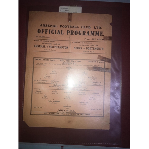 28 - ARSENAL, 1945/1946, a football programme from the fixture versus Millwall, played on 30/03/1946 in t... 